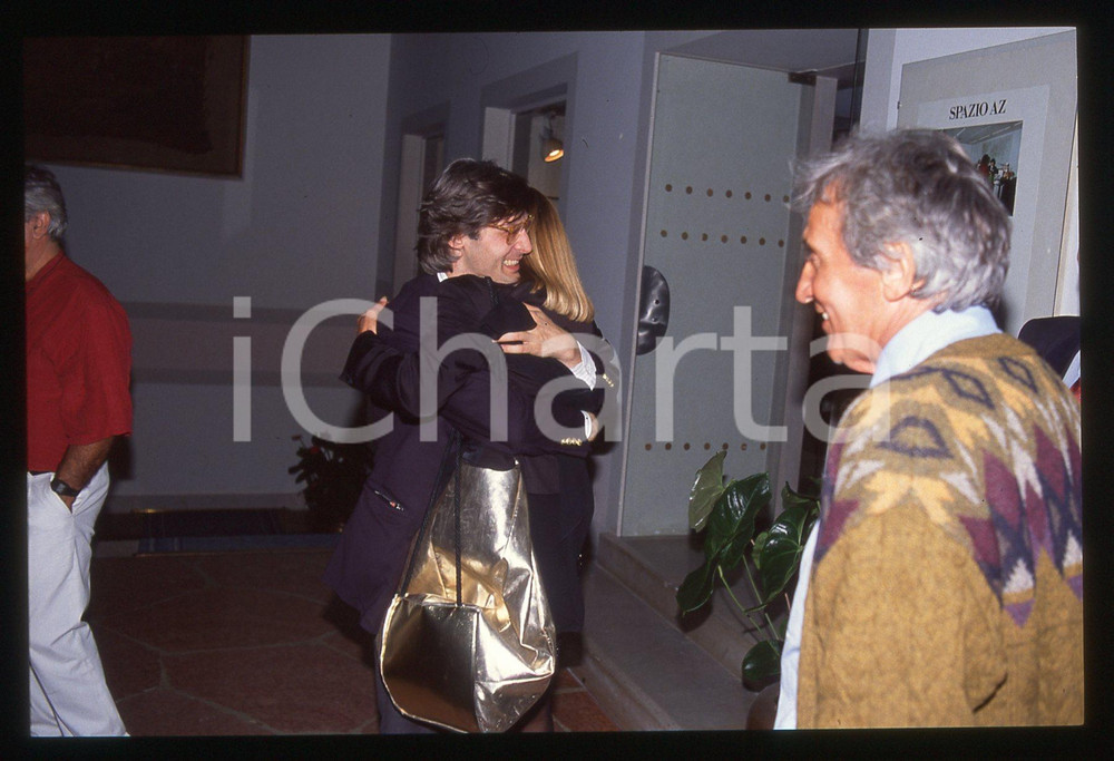 35mm vintage slide*1985 ca COSTUME Walter CHIARI Vittorio SGARBI paparazzati 1
