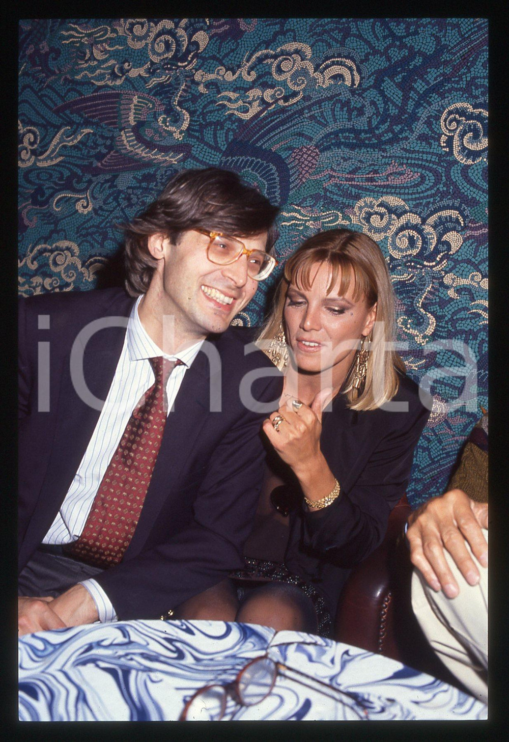 35mm vintage slide*1985ca COSTUME Vittorio SGARBI Patrizia CASELLI paparazzati 