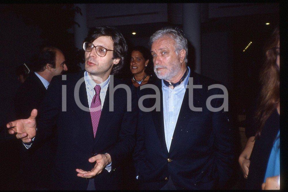 35mm vintage slide*1995ca COSTUME Luciano De CRESCENZO  Vittorio SGARBI ritratto