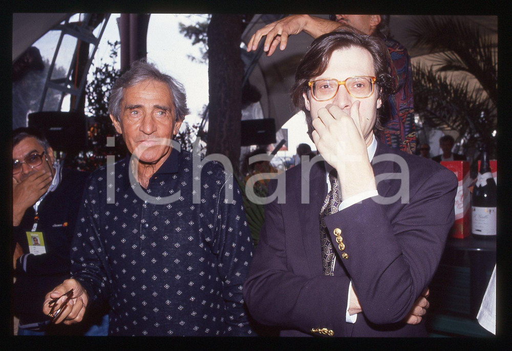 35mm vintage slide* 1990 ca ITALIA Walter CHIARI e Vittorio SGARBI ritratto 1