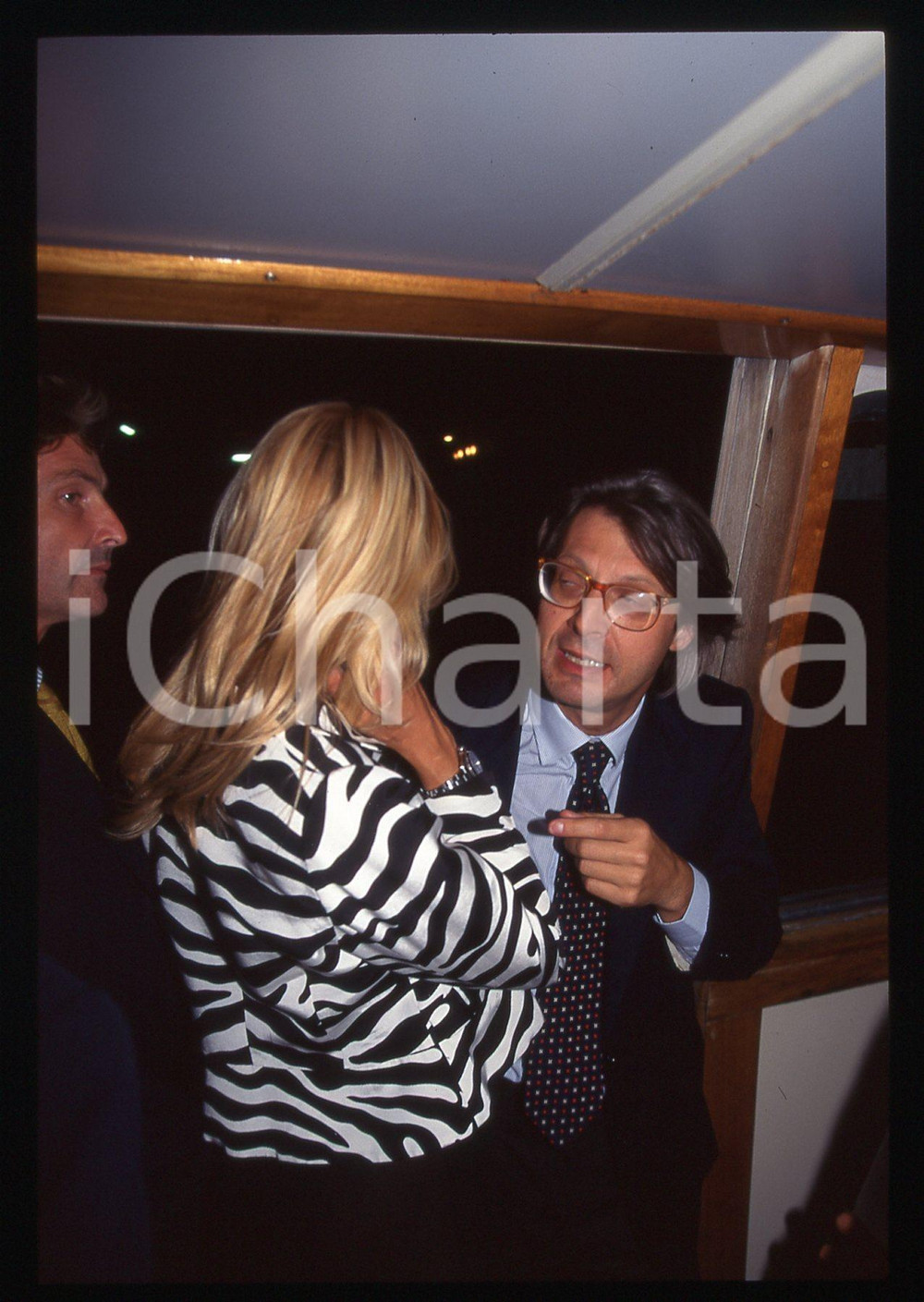 35mm vintage slide*1995ca COSTUME Elenoire CASALEGNO  Vittorio SGARBI ritratto 2