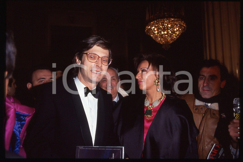 35mm vintage slide*1995ca COSTUME  Vittorio SGARBI e Rossella COMELLI ritratto 1