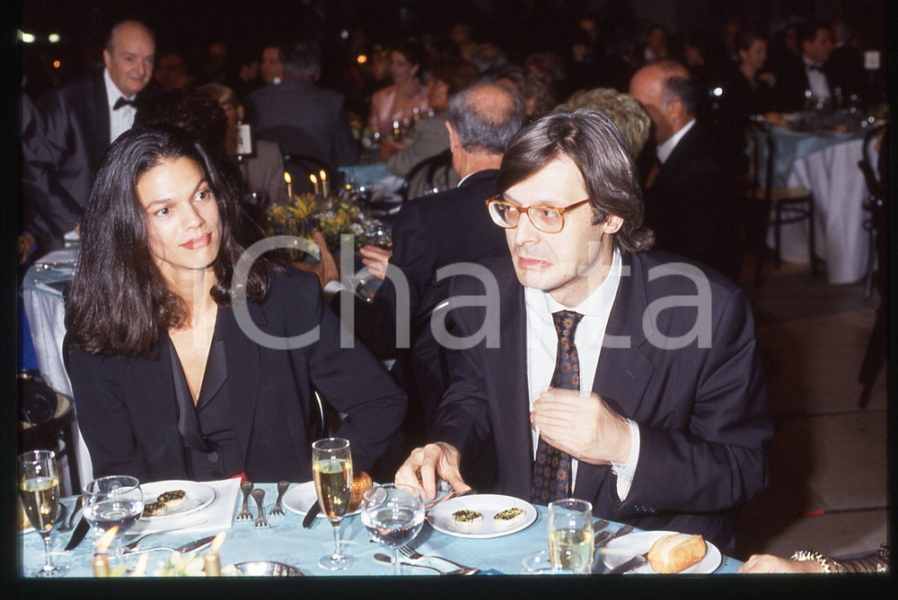 35mm vintage slide* 1995 ca COSTUME  Vittorio SGARBI con Carla ritratto 