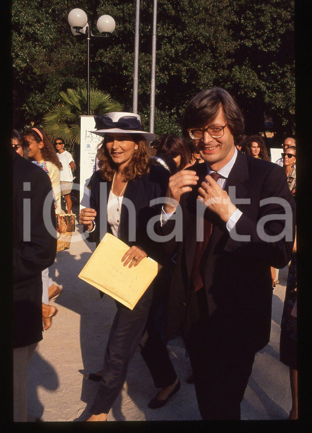 35mm vintage slide*1990 VERSILIANA Dalia GABERSCIK  Vittorio SGARBI al festival