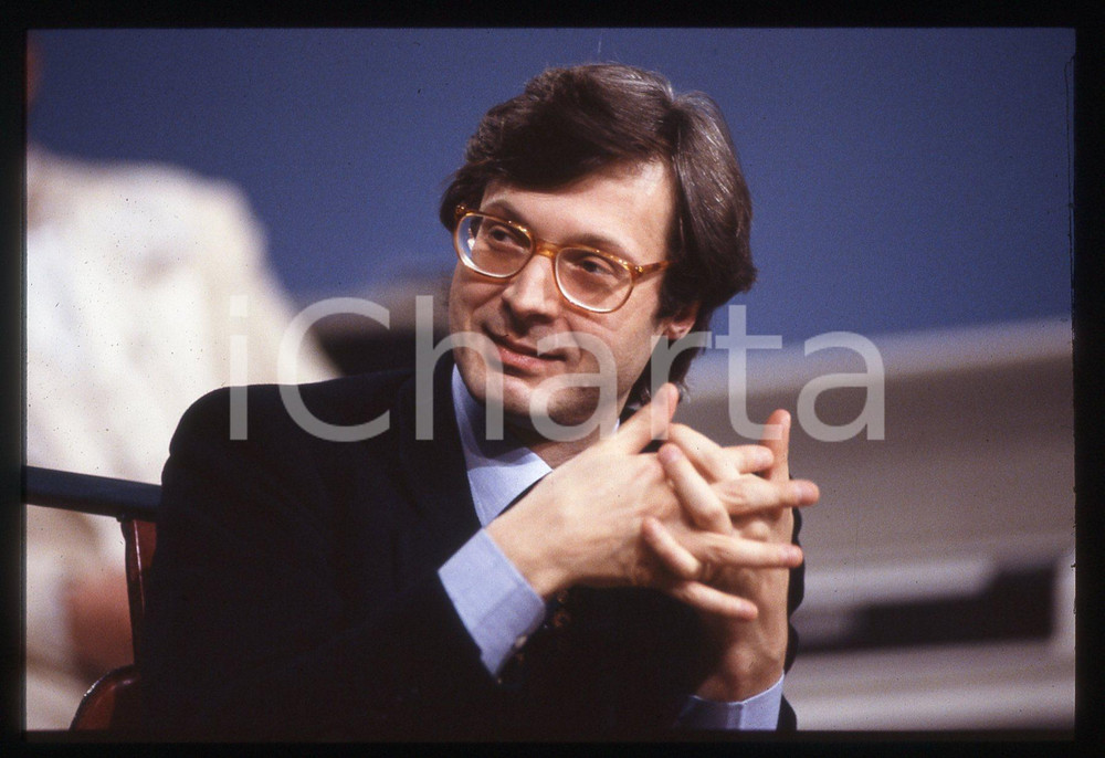35mm vintage slide*1995ca MAURIZIO COSTANZO SHOW Vittorio SGARBI Ritratto 70