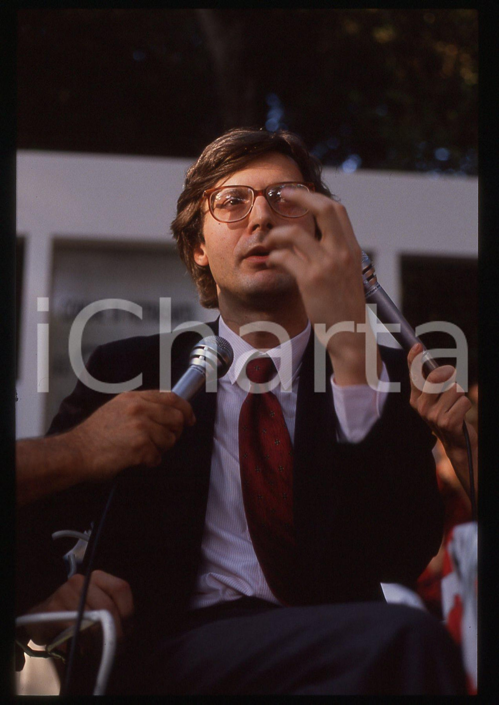 35mm vintage slide*1995ca COSTUME Vittorio SGARBI rilascia un'intervista 4