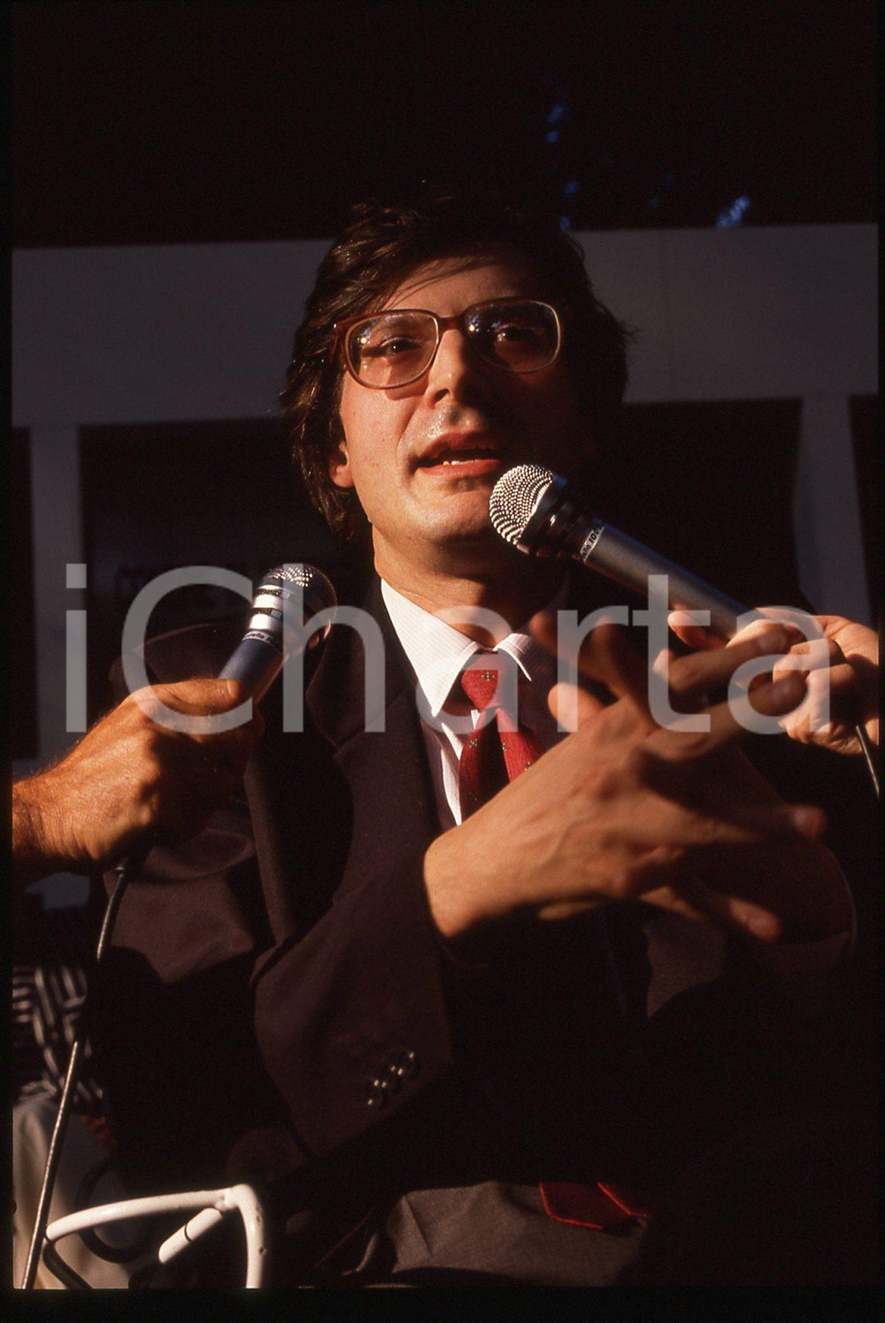 35mm vintage slide*1995ca COSTUME Vittorio SGARBI rilascia un'intervista 5