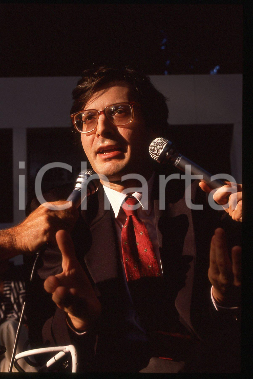 35mm vintage slide*1995ca COSTUME Vittorio SGARBI rilascia un'intervista 6
