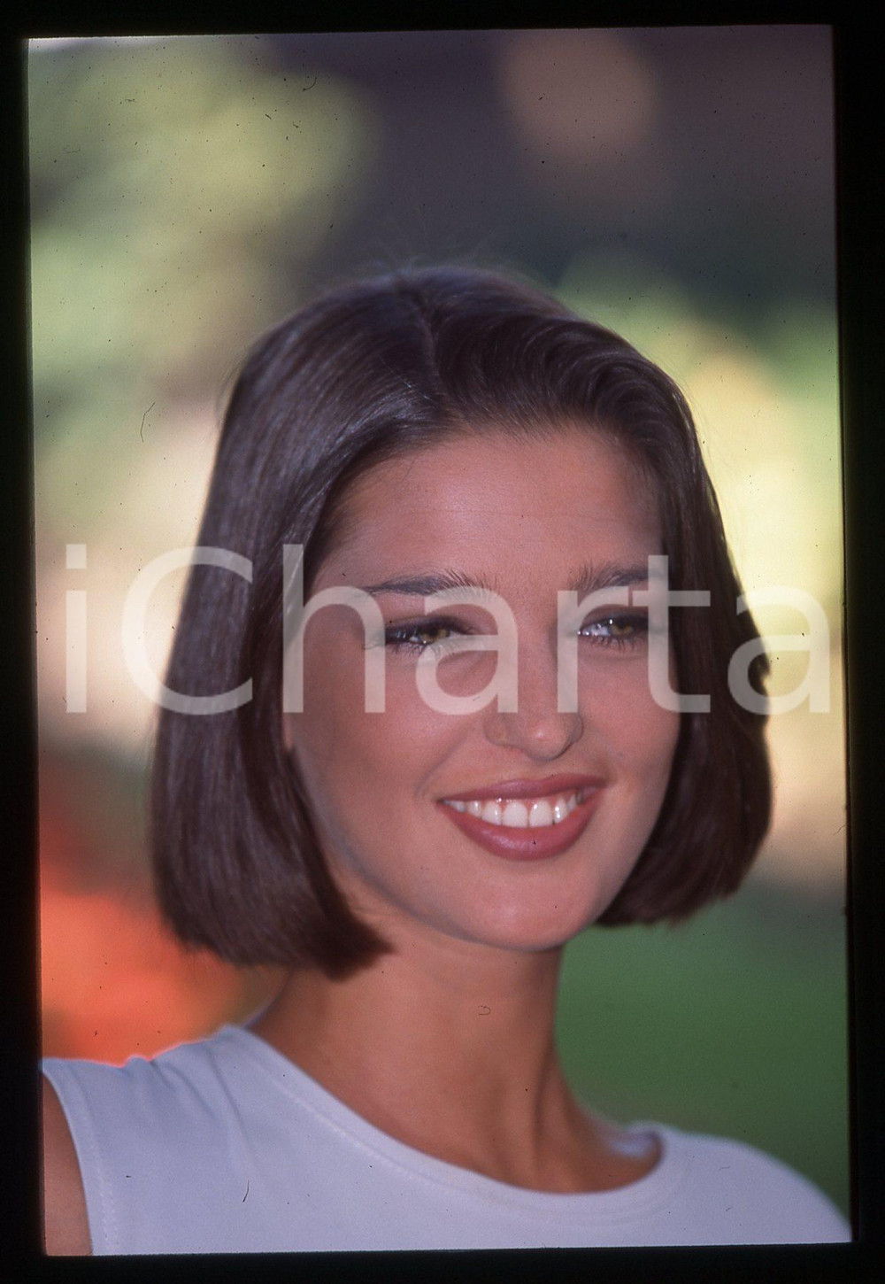 35mm vintage slide*1995 ca COSTUME Alessia MERZ ritratto della conduttrice 2