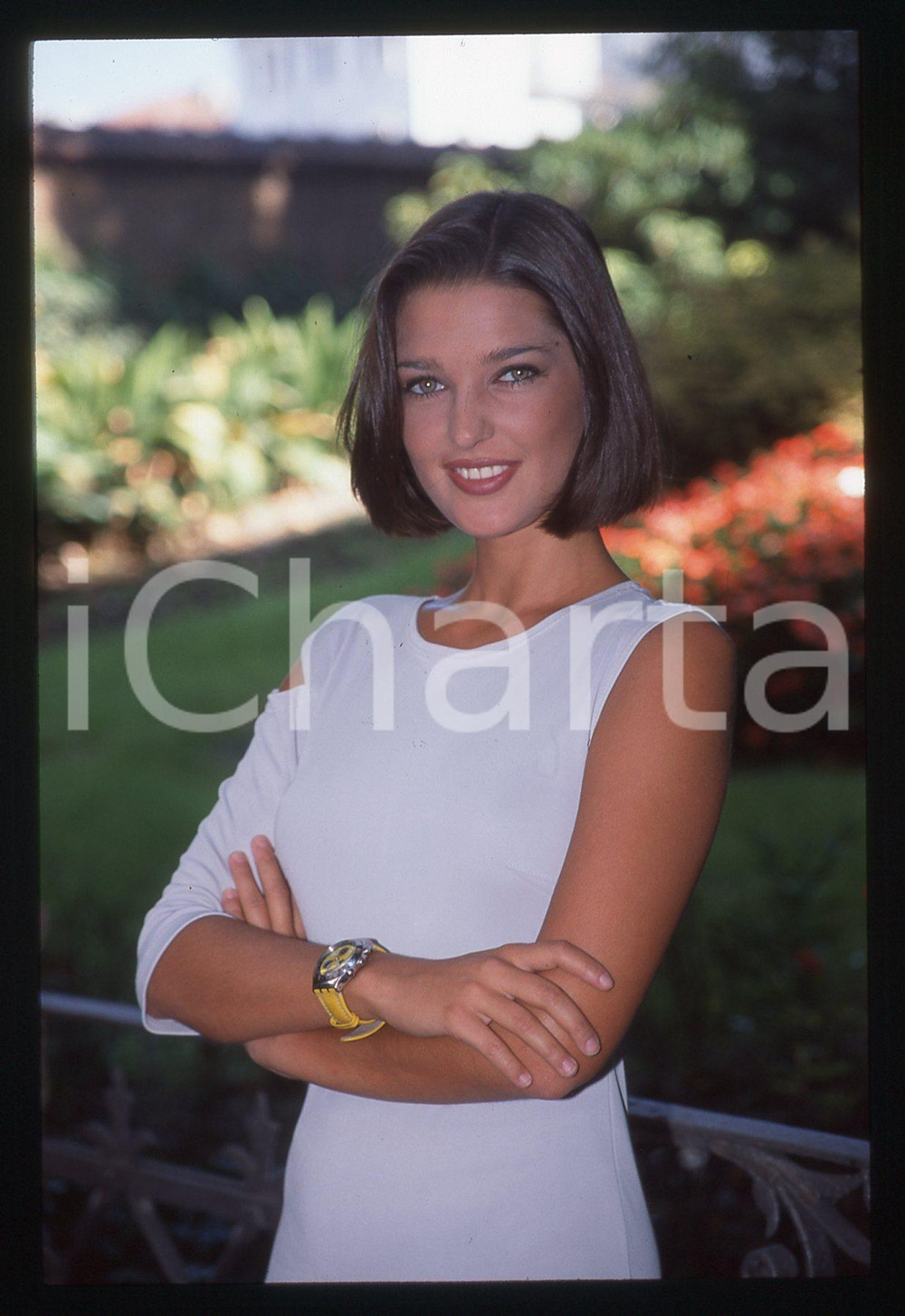 35mm vintage slide*1995 ca COSTUME Alessia MERZ ritratto della conduttrice 6