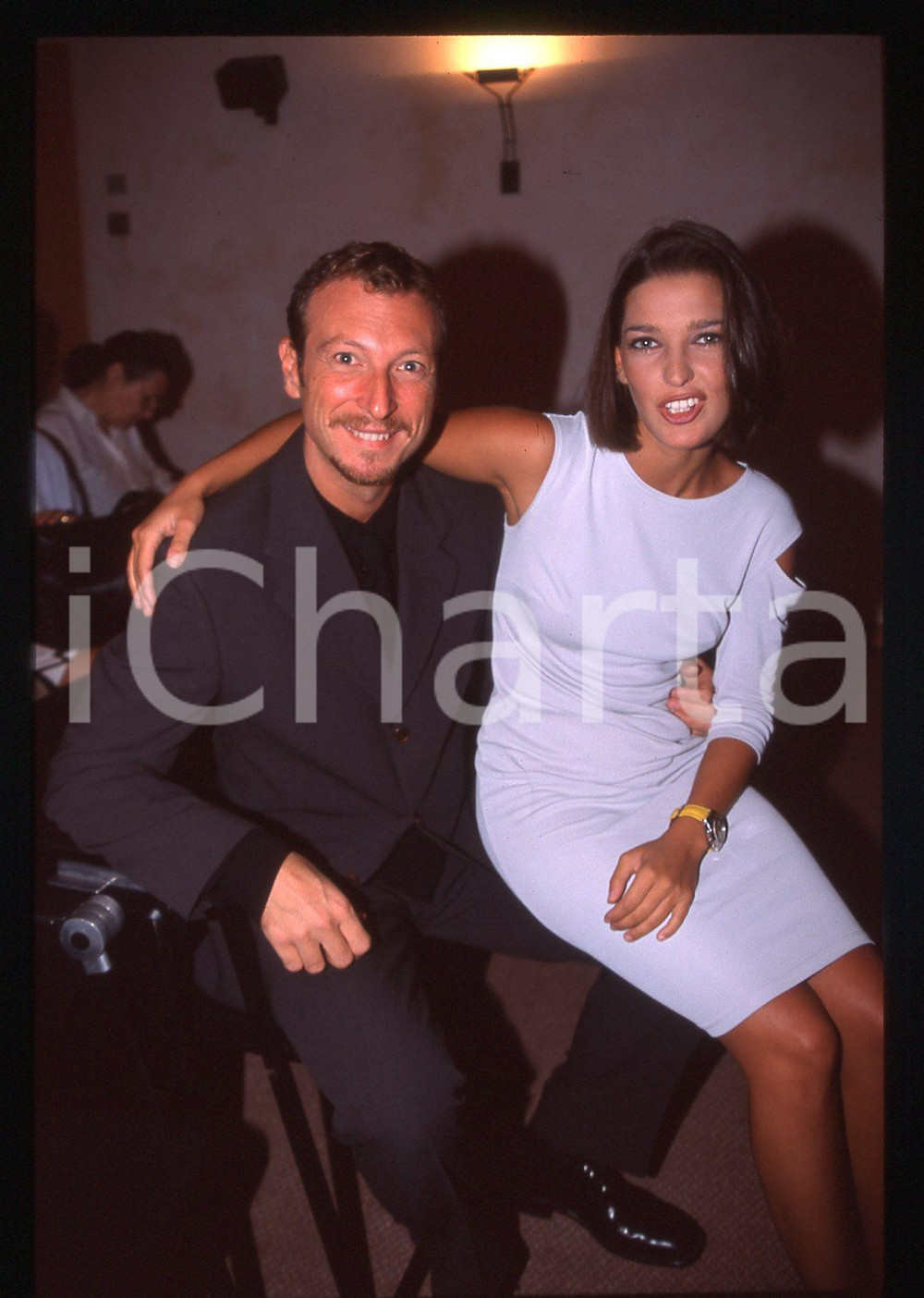 35mm vintage slide* 1998 TELEVISIONE Alessia MERZ con AMADEUS ritratto