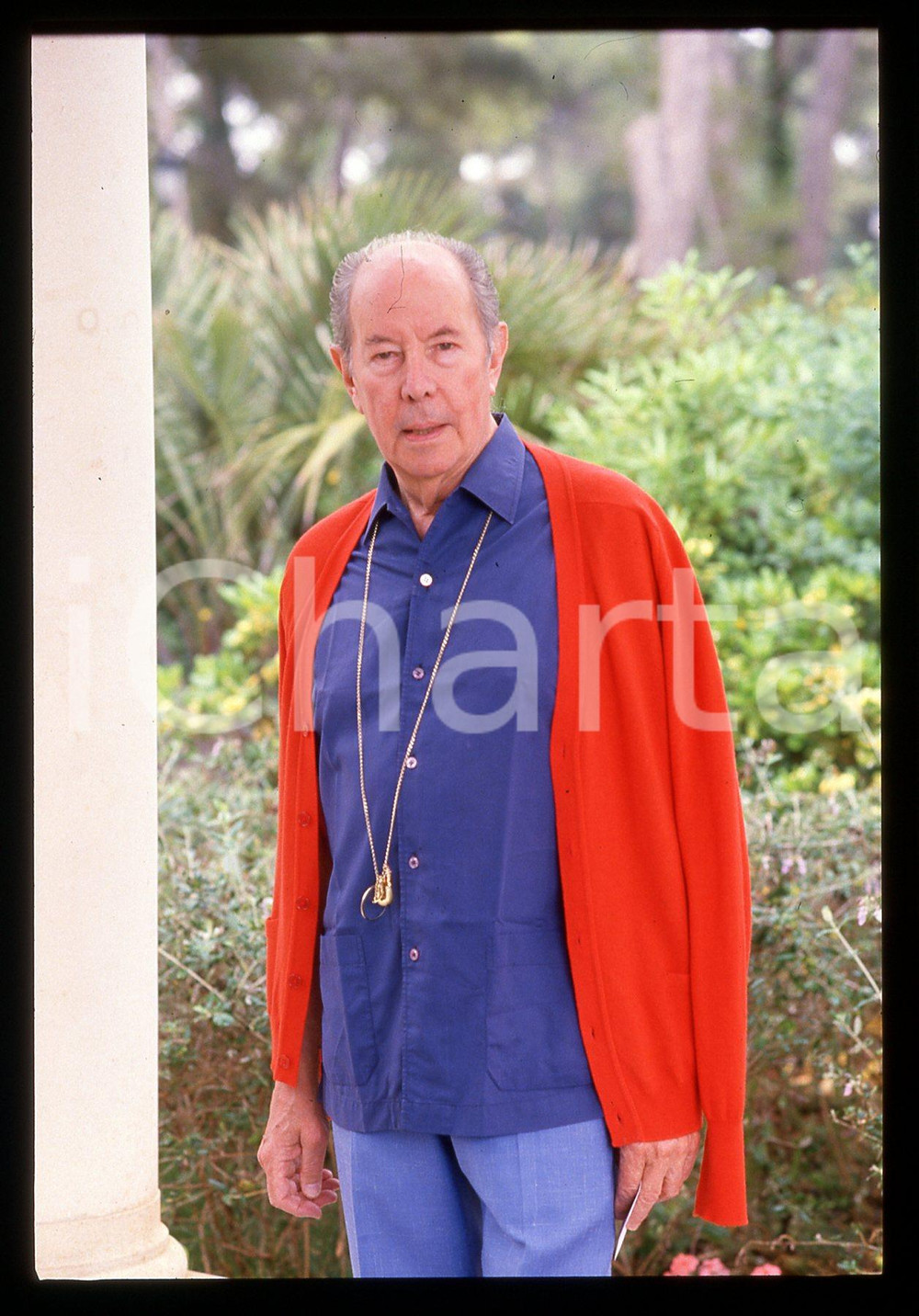 35mm vintage slide*1985 ca CANNES Terence YOUNG ritratto del regista 1