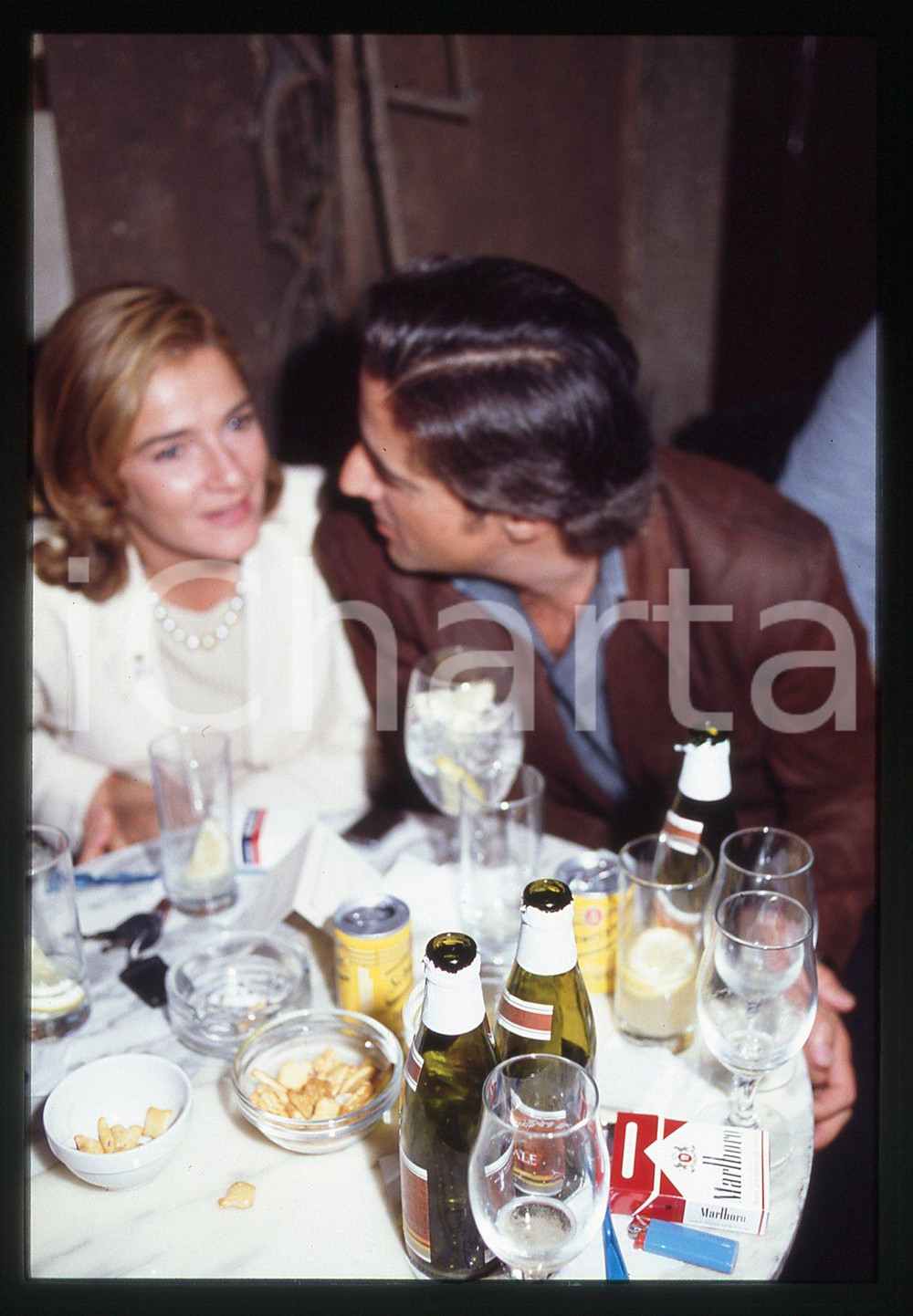 35mm vintage slide* 1990 ca ROMA Christian DE SICA Silvia VERDONE ritratto (4)