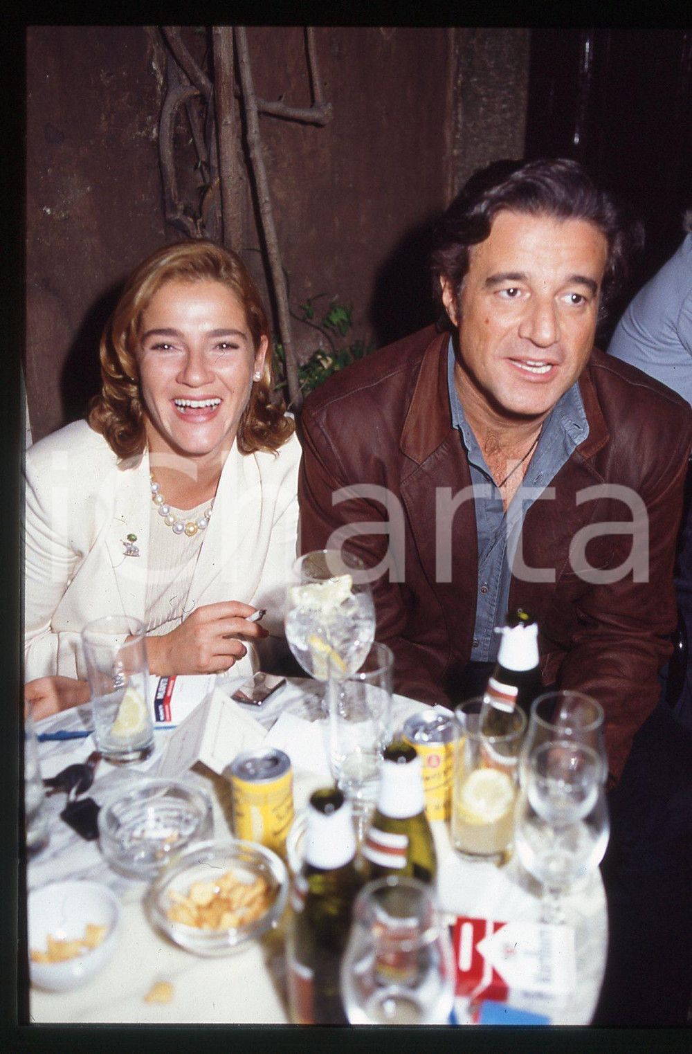35mm vintage slide*1990 ca ROMA Christian DE SICA Silvia VERDONE ritratto (7)
