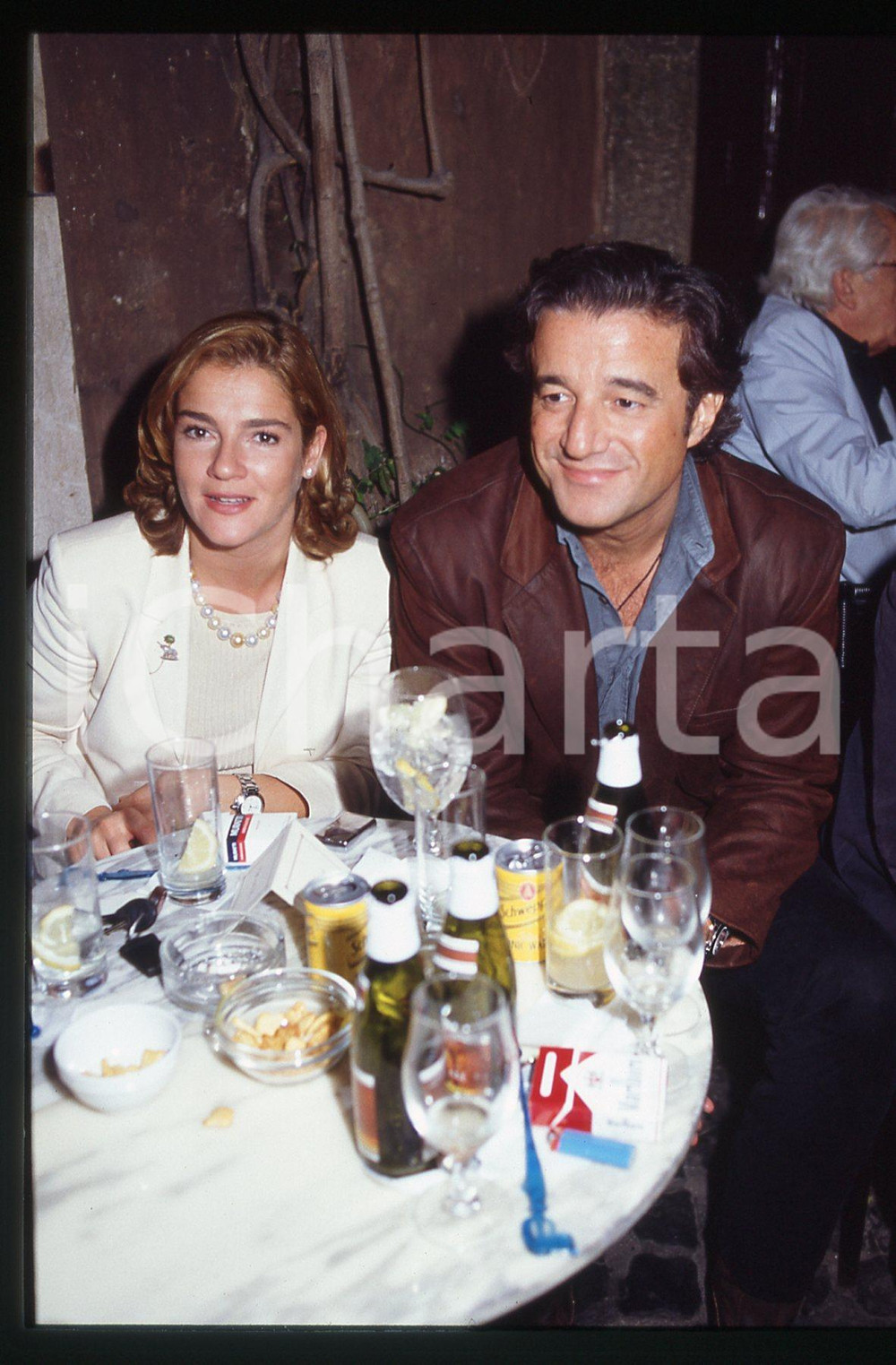 35mm vintage slide*1990 ca ROMA Christian DE SICA Silvia VERDONE ritratto (12)