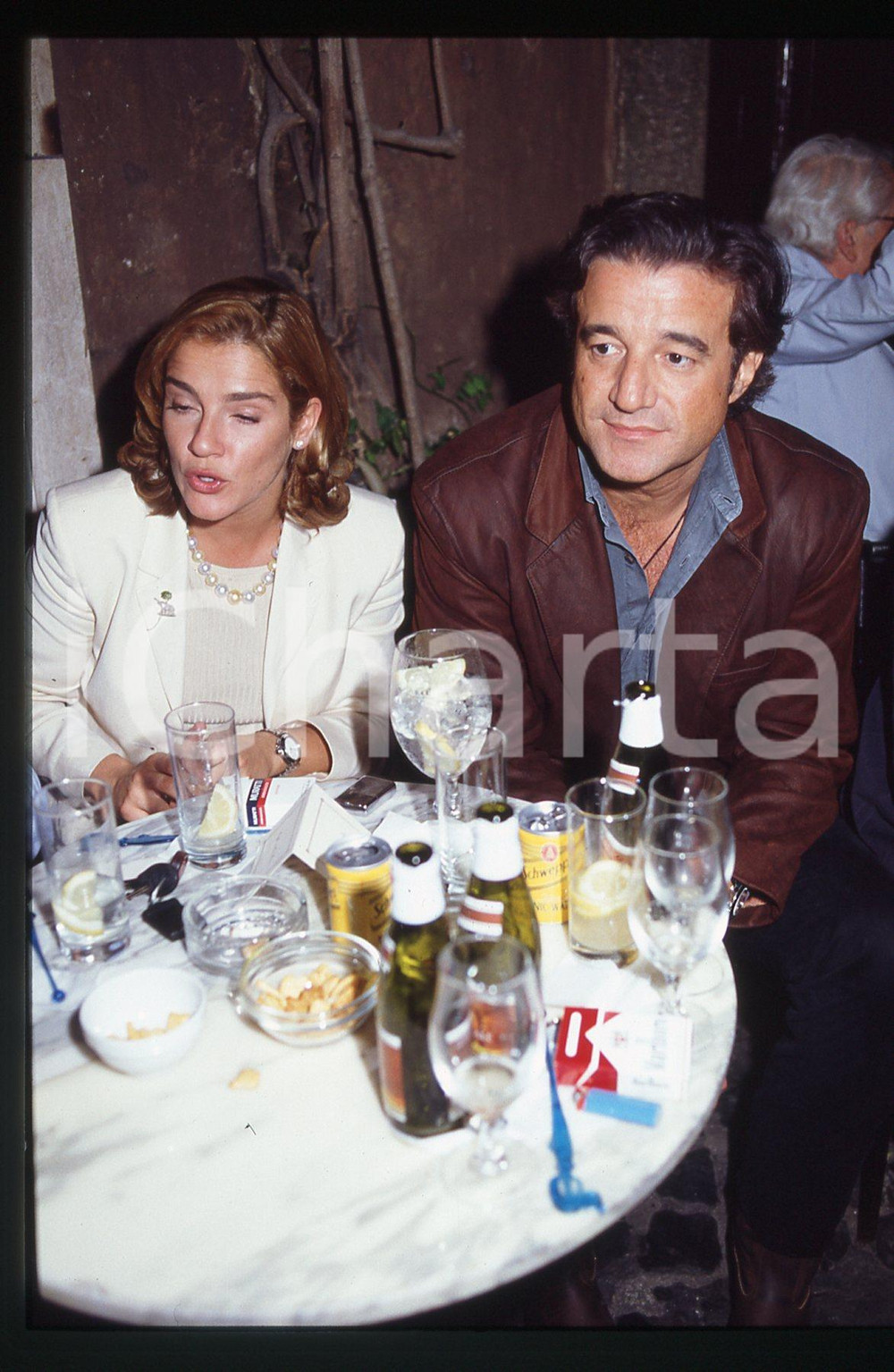 35mm vintage slide*1990 ca ROMA Christian DE SICA Silvia VERDONE ritratto (13)
