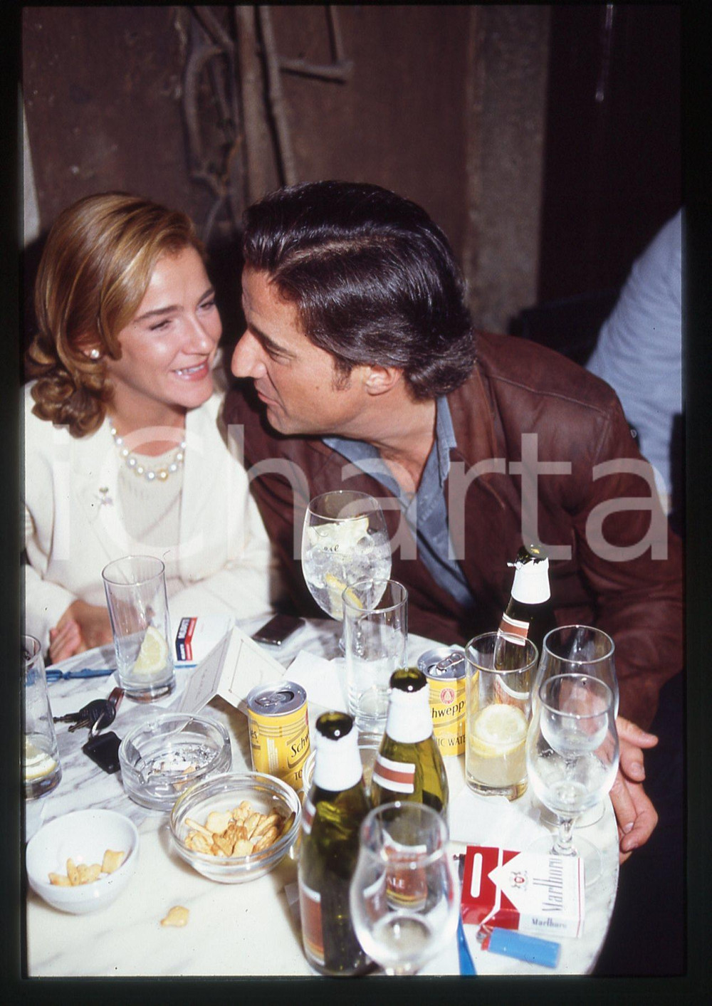 35mm vintage slide*1990 ca ROMA Christian DE SICA Silvia VERDONE ritratto (15)
