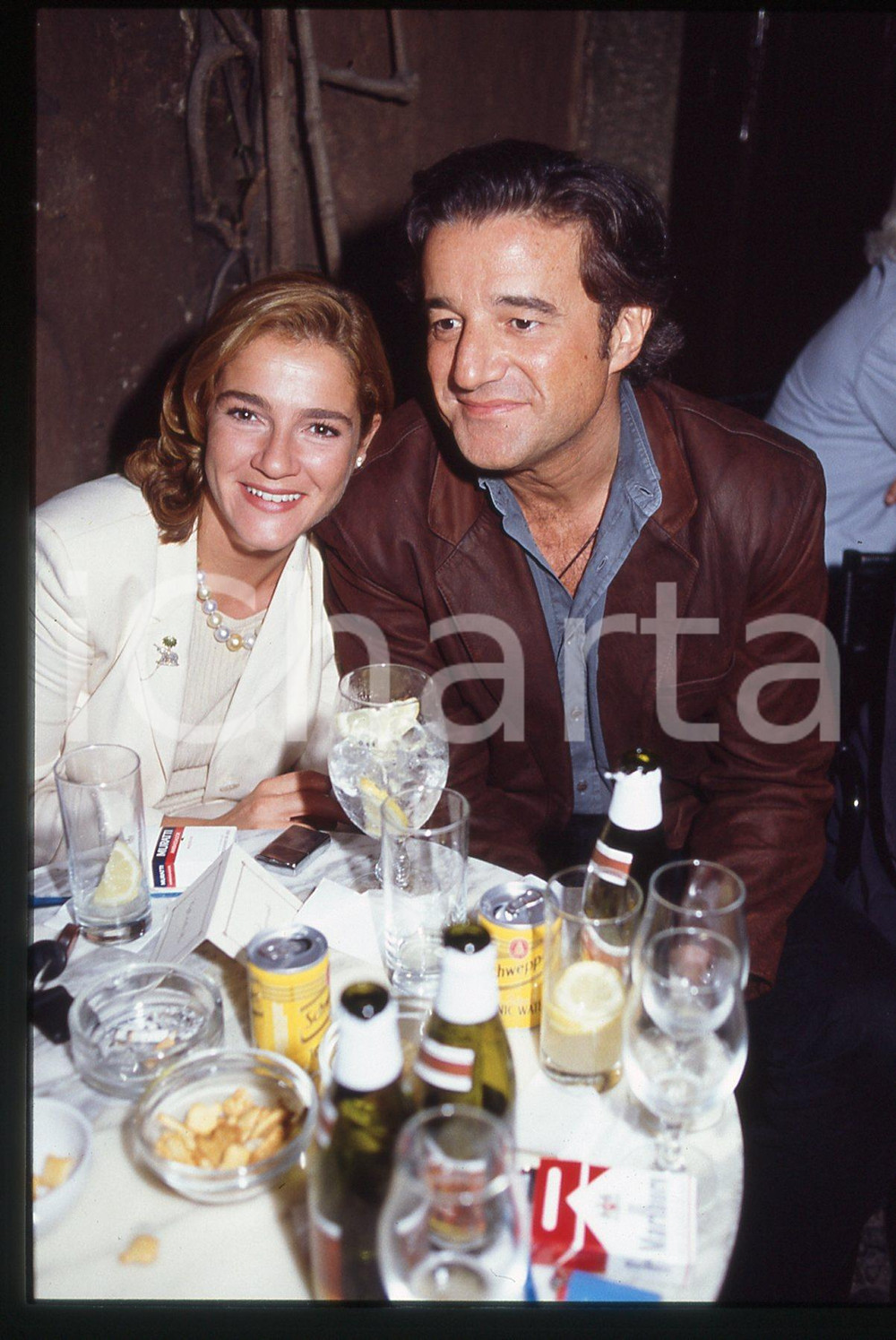 35mm vintage slide*1990 ca ROMA Christian DE SICA Silvia VERDONE ritratto (16)