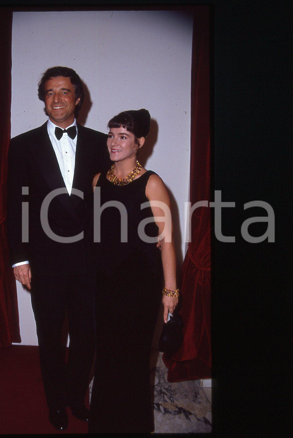 35mm vintage slide*1990 ca ROMA Christian DE SICA Silvia VERDONE ritratto (18)