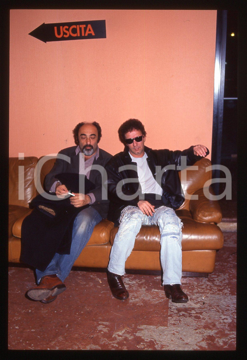 35mm vintage slide*1995 ROMA CINEMA Francesco NUTI Alessandro HABER ritratto 2