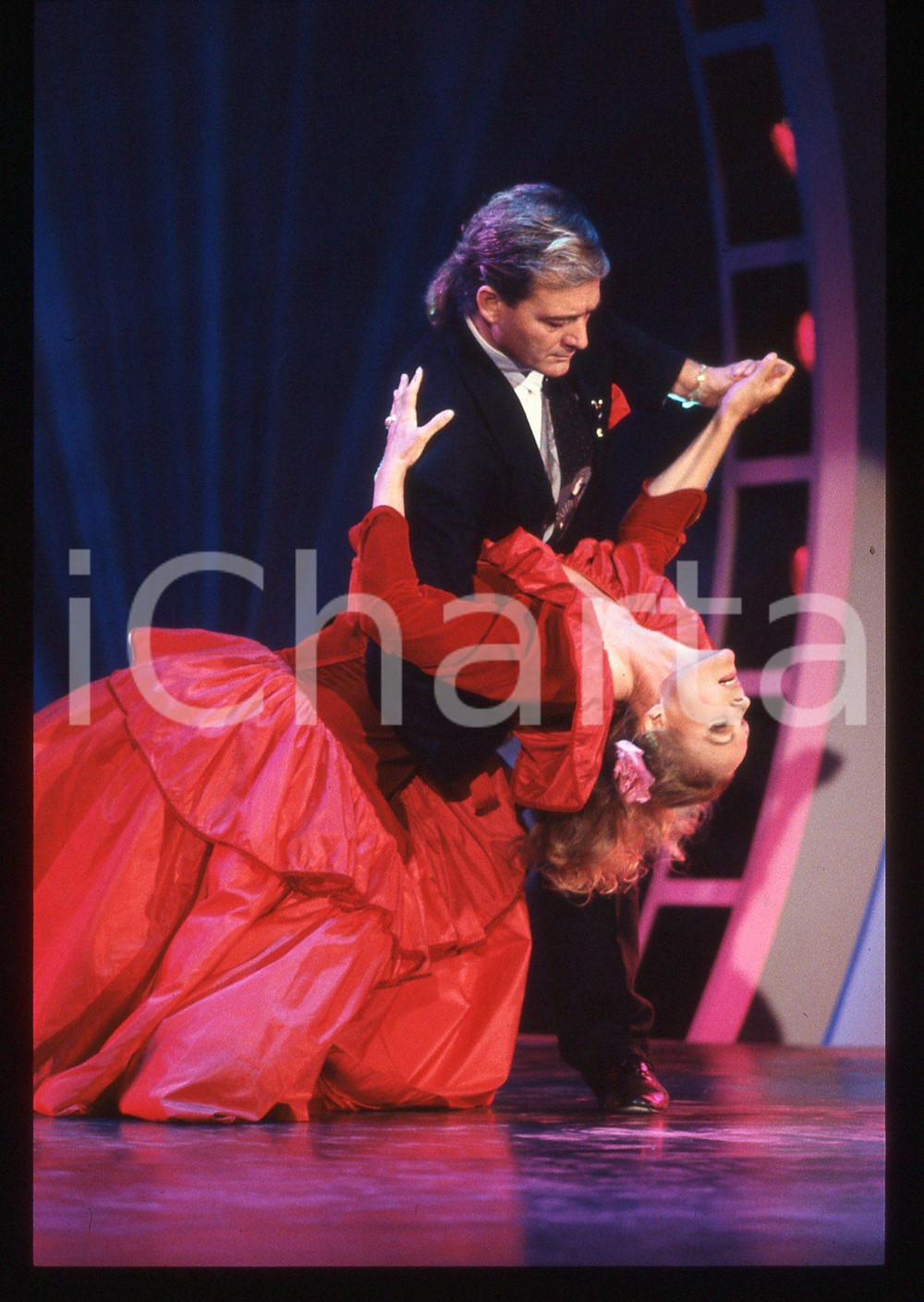 35mm vintage slide*1989 RAI 2 IMPROVVISANDO Ursula ANDRESS Marcello STRAMACCI 4
