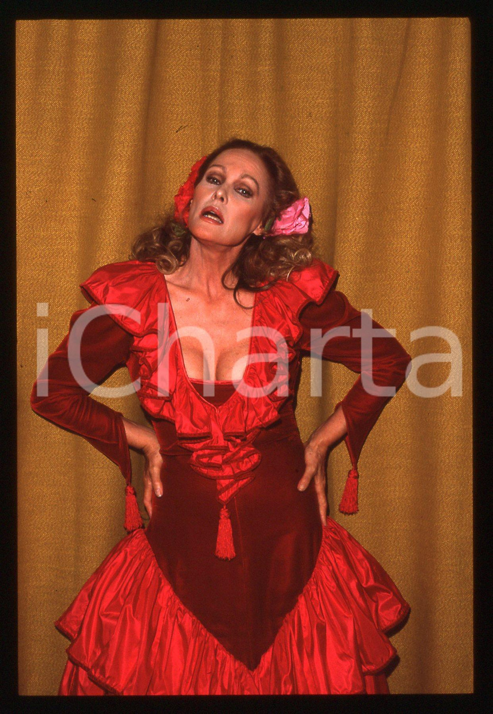 35mm vintage slide*1989 RAI 2 IMPROVVISANDO Ursula ANDRESS Ritratto attrice (3)