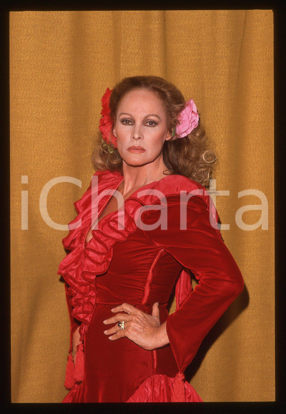 35mm vintage slide*1989 RAI 2 - IMPROVVISANDO Ursula ANDRESS Ritratto attrice 13
