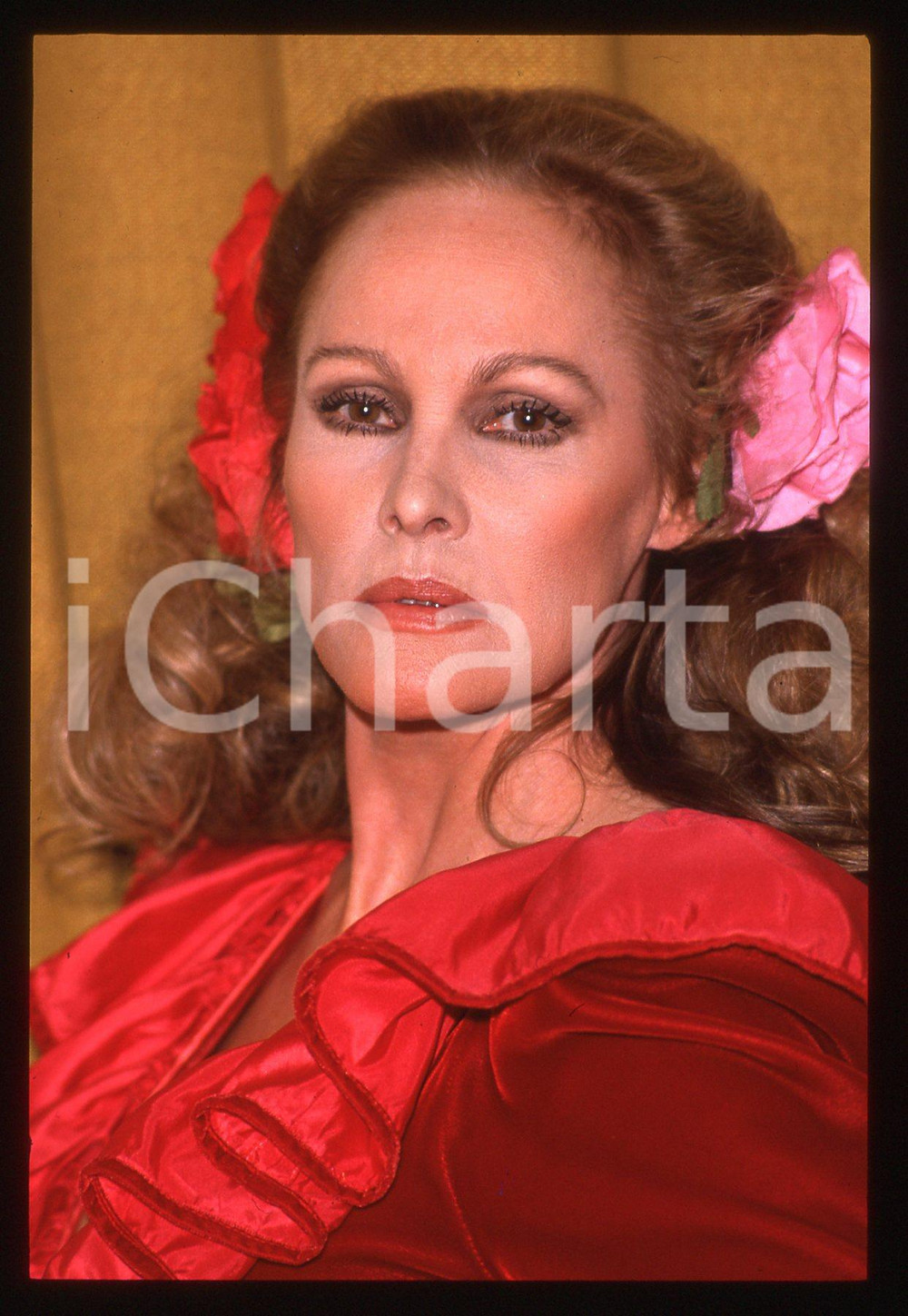 35mm vintage slide*1989 RAI 2 IMPROVVISANDO - Ursula ANDRESS ritratto attrice 22