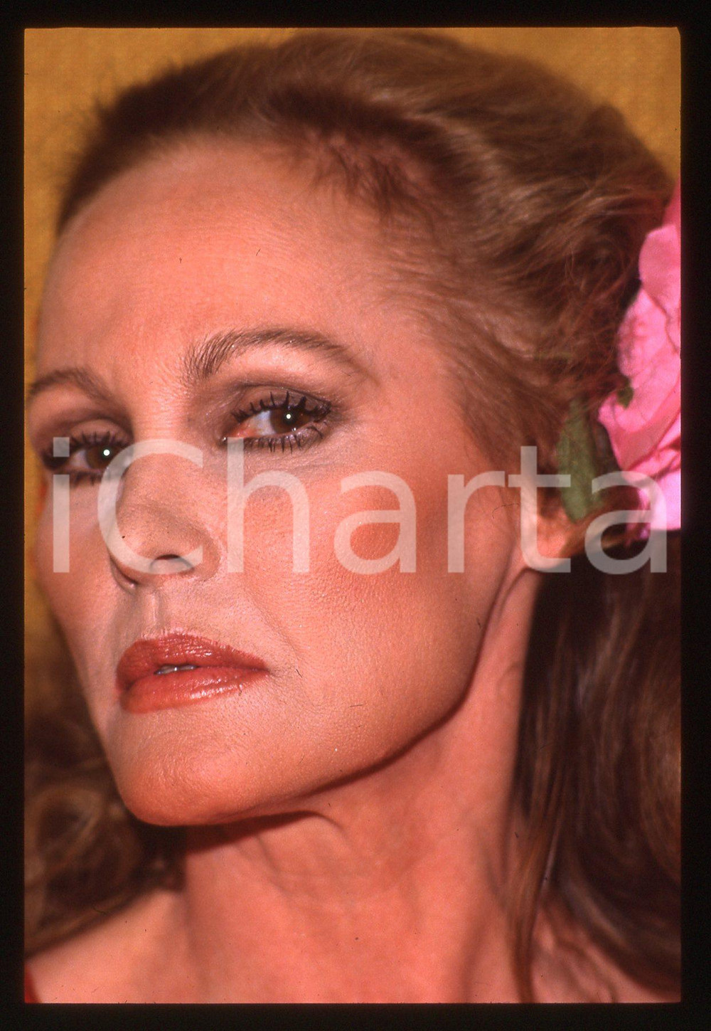 35mm vintage slide*1989 RAI 2 IMPROVVISANDO - Ursula ANDRESS ritratto attrice 23