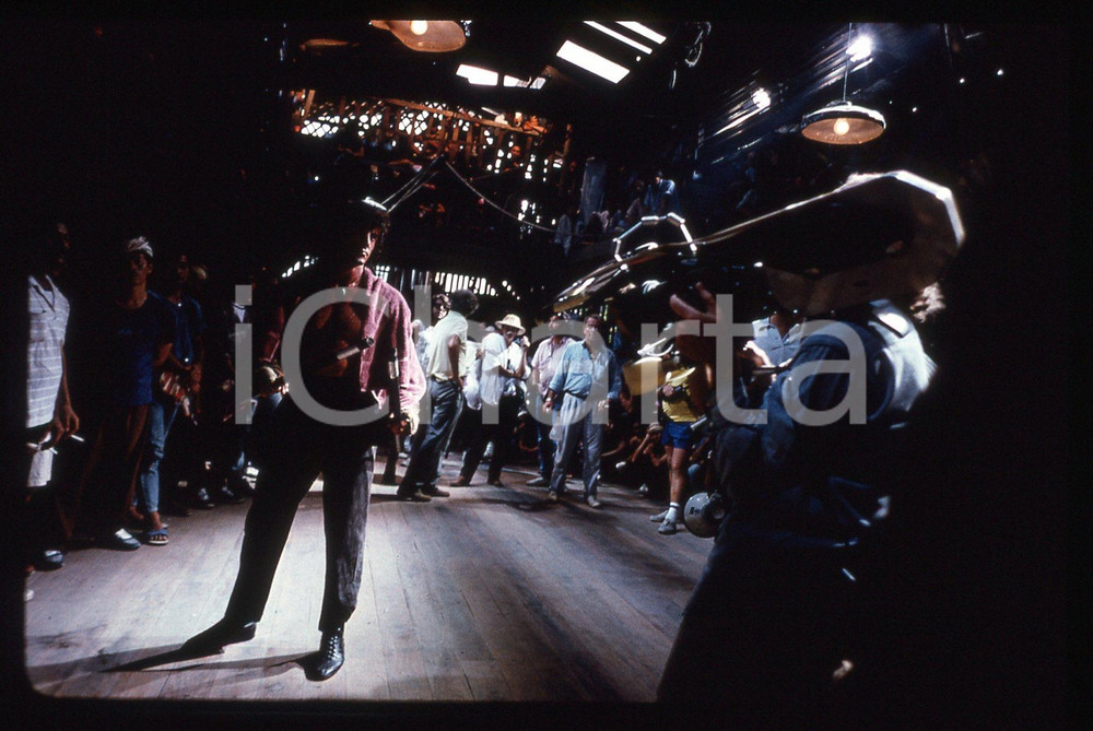 35mm vintage slide* 1988 RAMBO III Sylvester STALLONE sul set del film