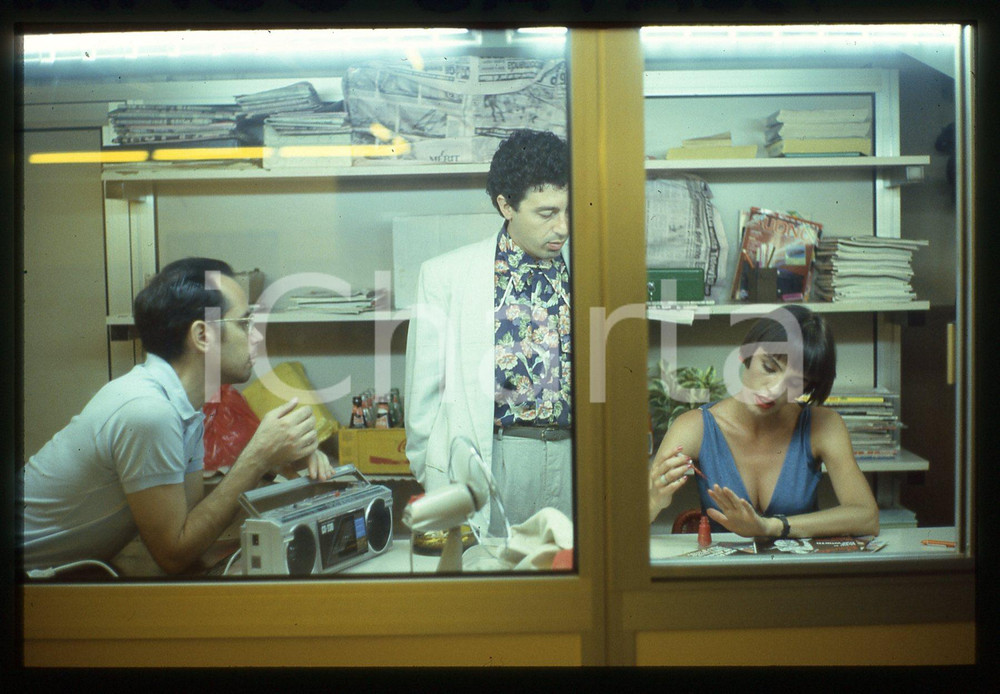 35mm vintage slide* 1987 KAMIKAZEN Gabriele SALVATORES Antonio CATANIA sul set 2