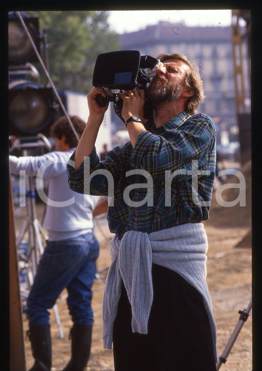 35mm vintage slide*1991 MILANO Alberto SIRONI sul set de IL COMMISSARIO CORSO 4