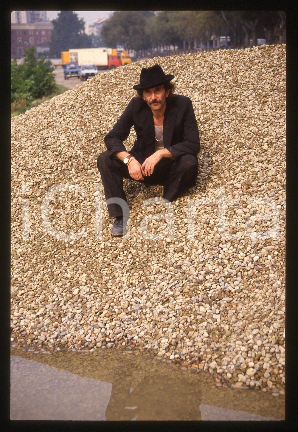 35mm vintage slide*1991 MILANO Nicola DI PINTO su set de IL COMMISSARIO CORSO 13