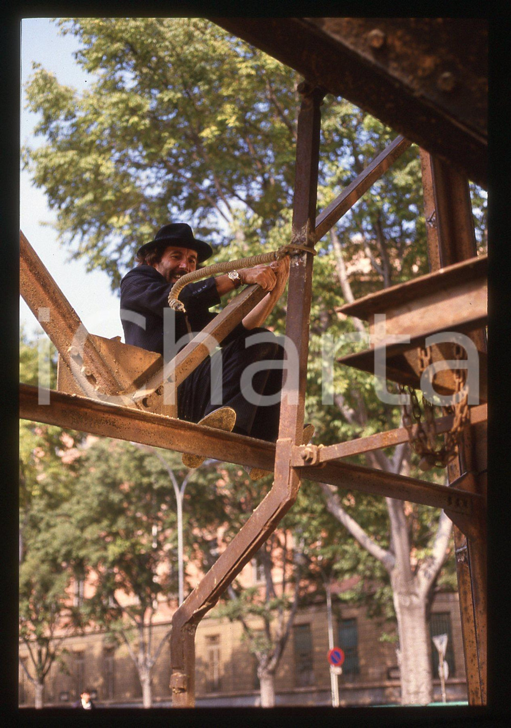 35mm vintage slide*1991 MILANO Nicola DI PINTO su set de IL COMMISSARIO CORSO 18