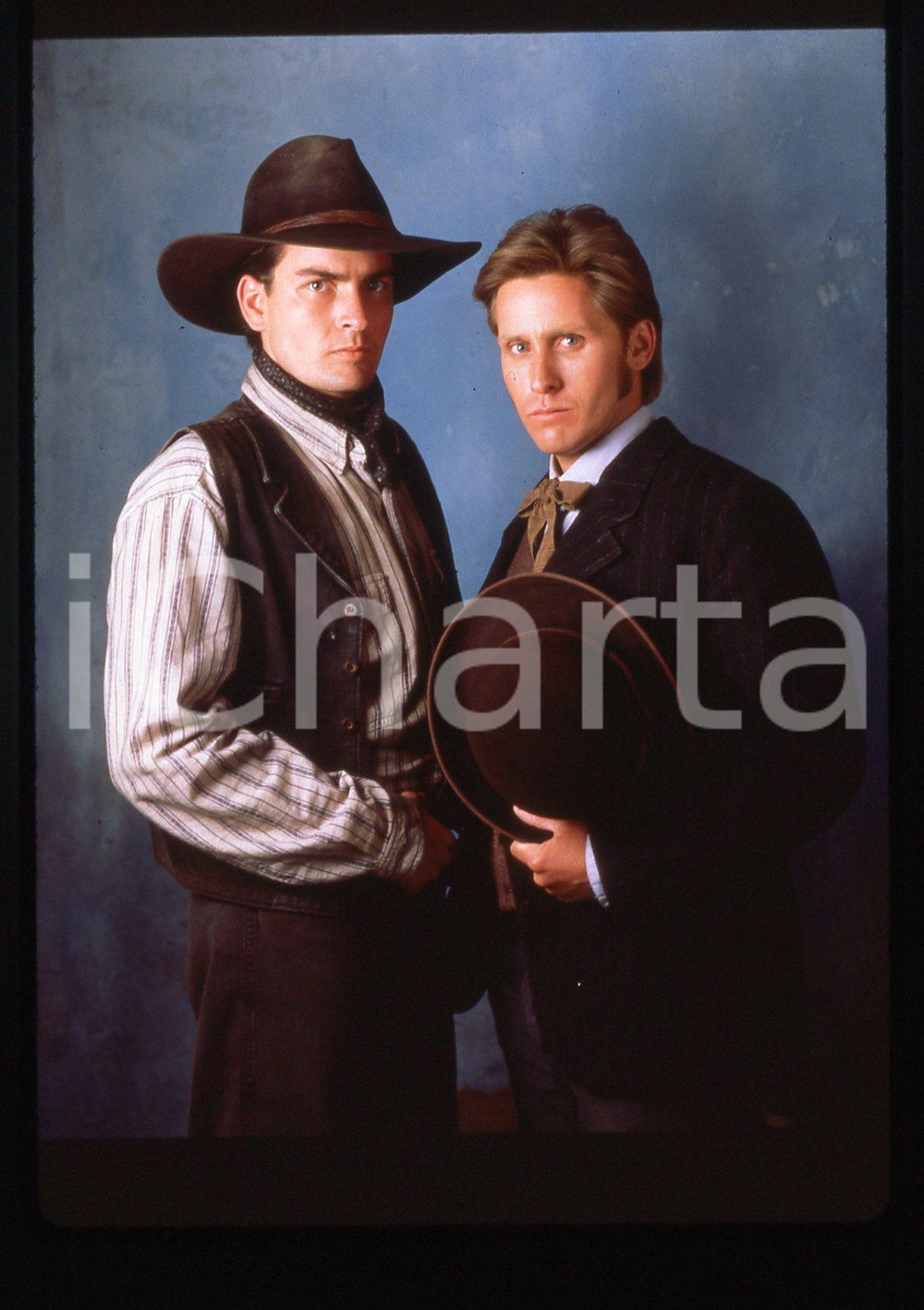 35mm vintage slide* 1988 YOUNG GUNS Emilio ESTEVEZ Charlie SHEEN Ritratto (1)