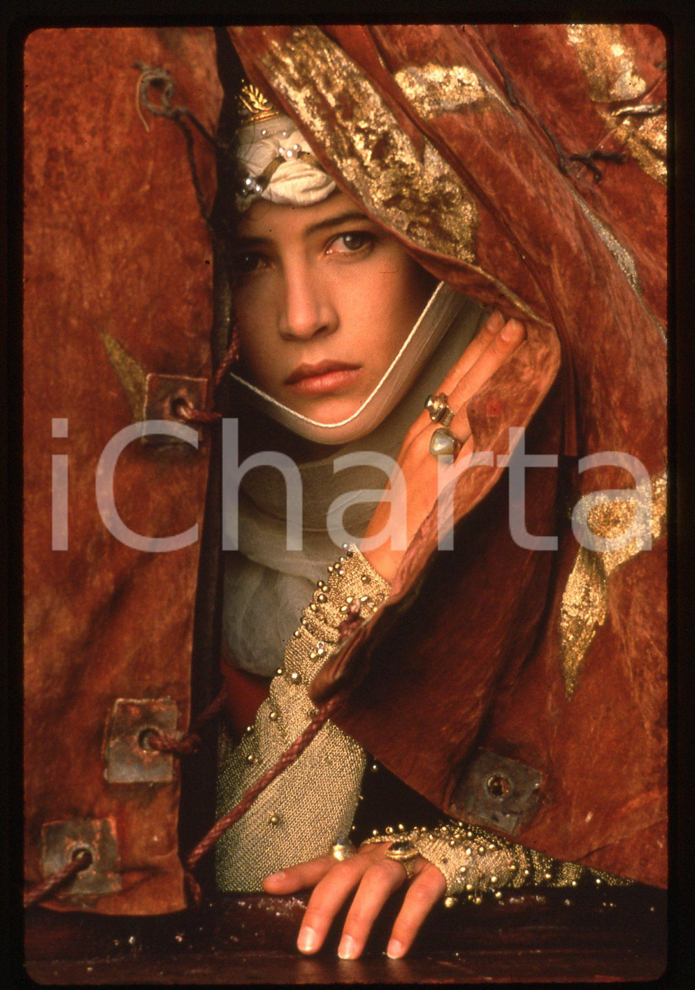 Fotografia d epoca originale 35mm vintage slide 1995 BRAVEHEART Sophie MARCEAU in una scena del film 1