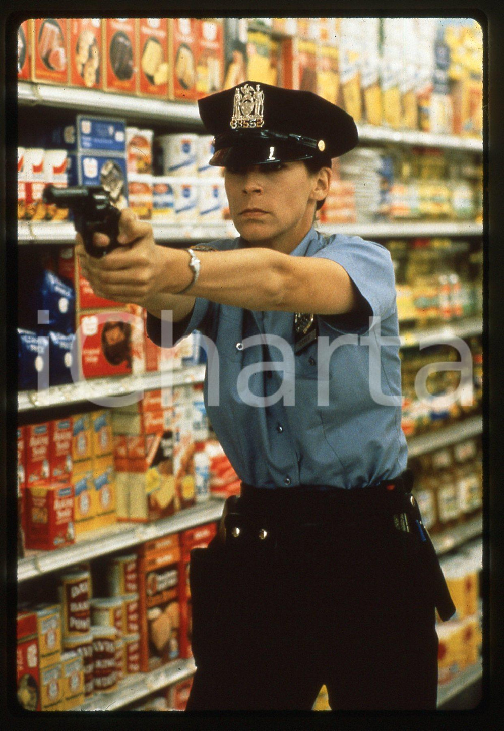 35mm vintage slide* 1990 BLUE STEEL Jamie Lee CURTIS in una scena dl film (3)