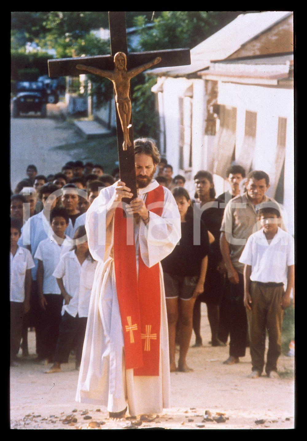 35mm vintage slide*1998 LA CASA BRUCIATA Giulio SCARPATI Scena della fiction TV