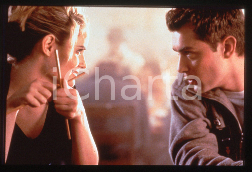 35mm vintage slide*1999 EXISTENZ - Jude LAW e Jennifer JASON LEIGH nel film