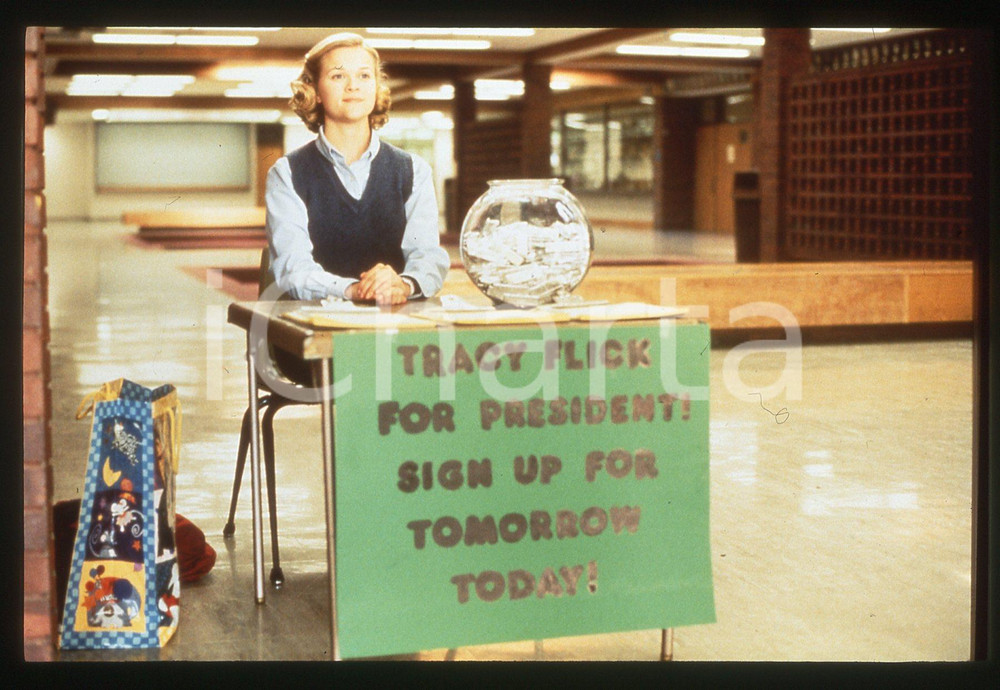 Fotografia d epoca originale 35mm vintage slide 1999 ELECTION Reese WITHERSPOON in una scena del film 1