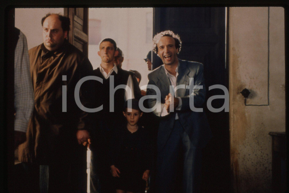 Fotografia d epoca originale 35mm vintage slide 1997 LA VITA E  BELLA Roberto BENIGNI e Giorgio CANTARINI 4 1