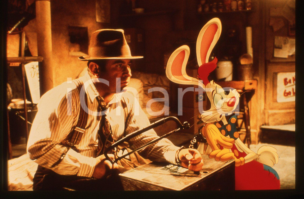 Fotografia d epoca originale 35mm vintage slide1988 WHO FRAMED ROGER RABBIT Bob HOSKINS Una scena del film 2 1