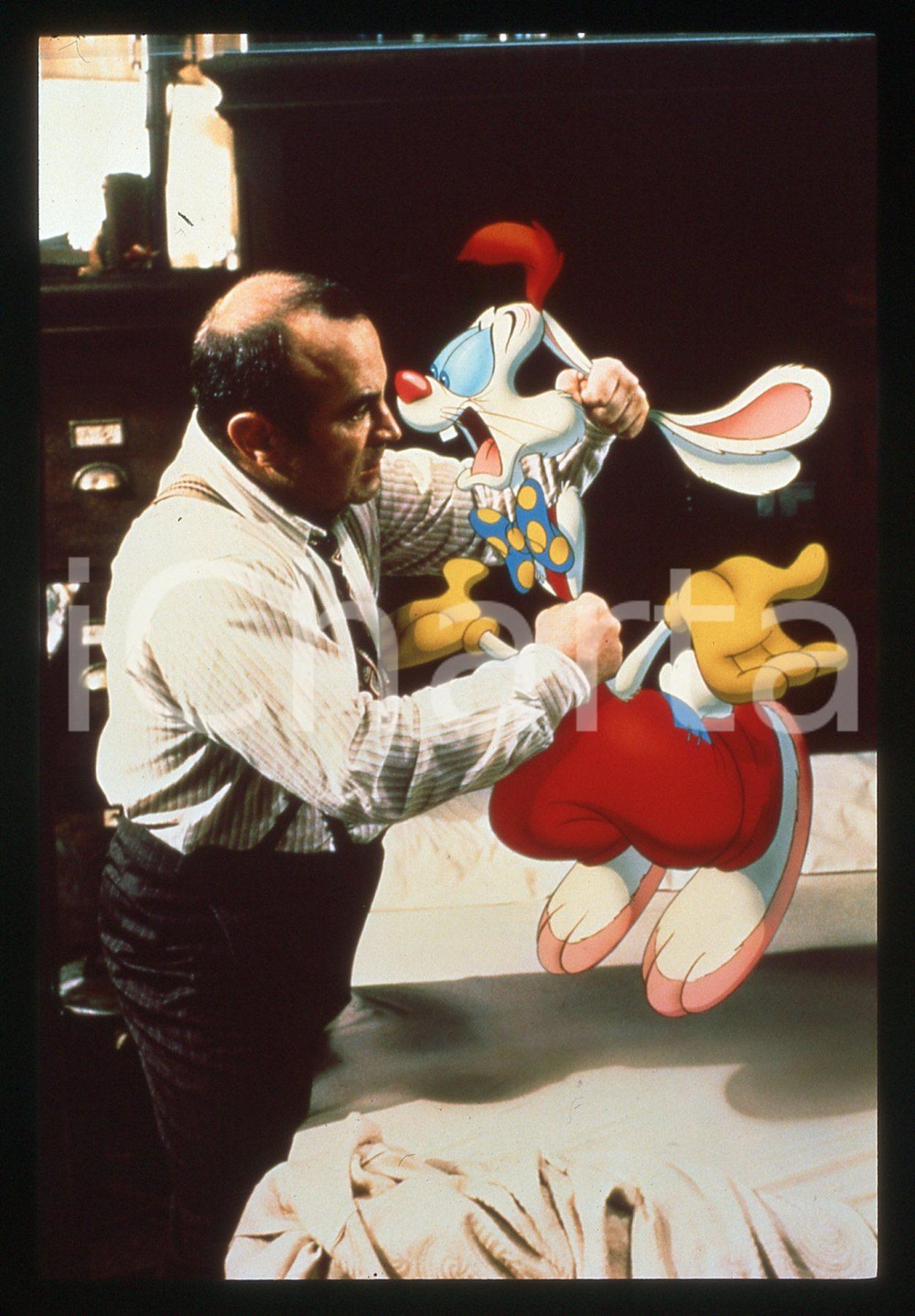 Fotografia d epoca originale 35mm vintage slide1988 WHO FRAMED ROGER RABBIT Bob HOSKINS Una scena del film 5 1