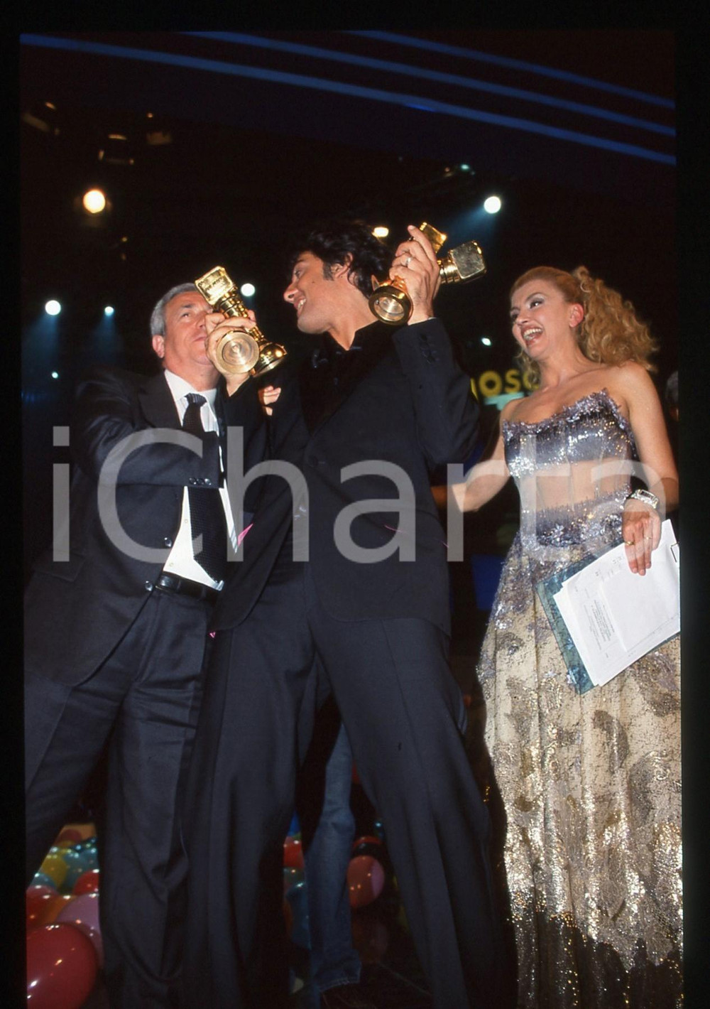 35mm vintage slide* 2001 PREMIO REGIA TELEVISIVA Rosario FIORELLO Bibi BALLANDI