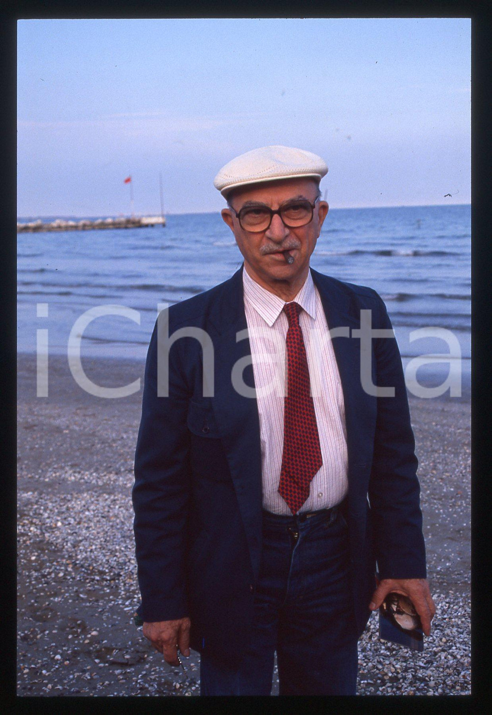 35mm vintage slide*1990 VENEZIA LIDO - Alberto LATTUADA Ritratto del regista 7
