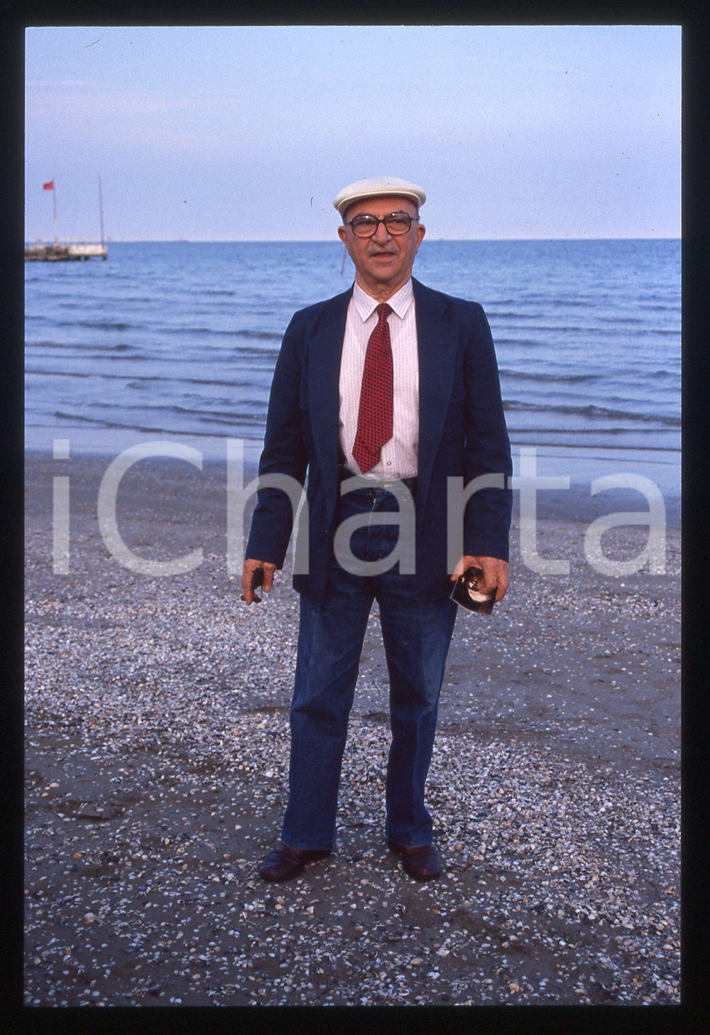 35mm vintage slide*1990 VENEZIA LIDO - Alberto LATTUADA Ritratto del regista 8