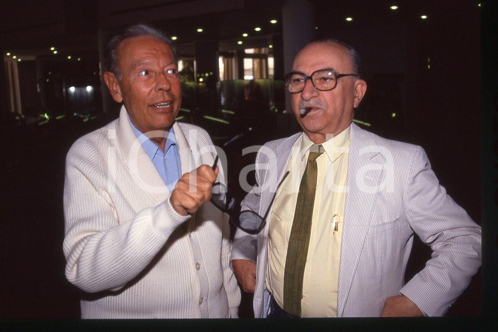 35mm vintage slide*1990 VENEZIA Alberto LATTUADA con Gian Luigi RONDI (2)