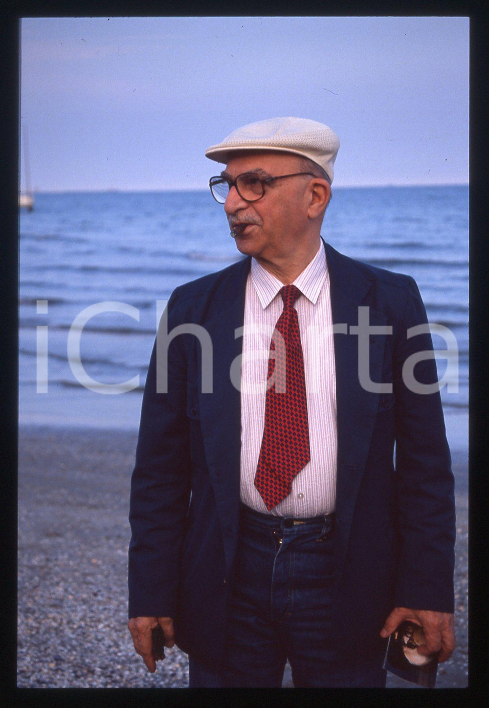 35mm vintage slide*1990 VENEZIA LIDO - Alberto LATTUADA Ritratto del regista 21