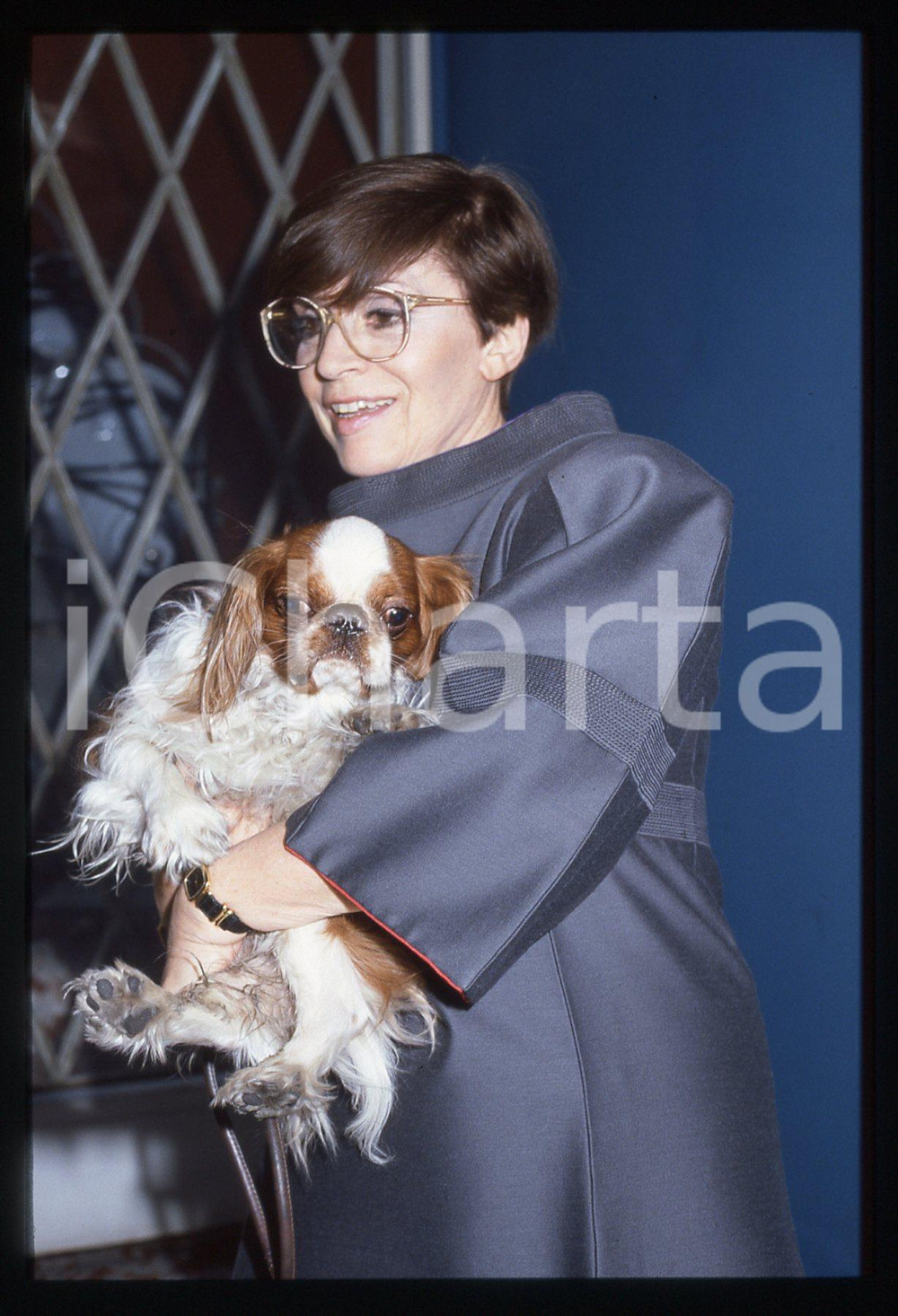35mm vintage slide* 1995ca SPETTACOLO Franca VALERI Ritratto con cane (8)