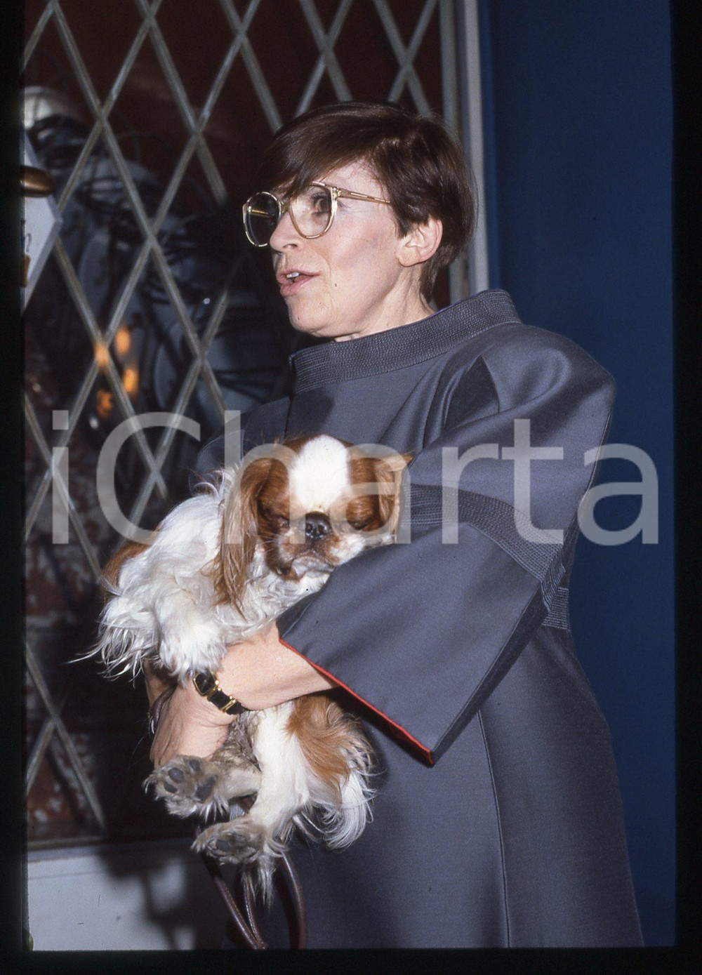 35mm vintage slide* 1995ca SPETTACOLO Franca VALERI Ritratto con cane (12)
